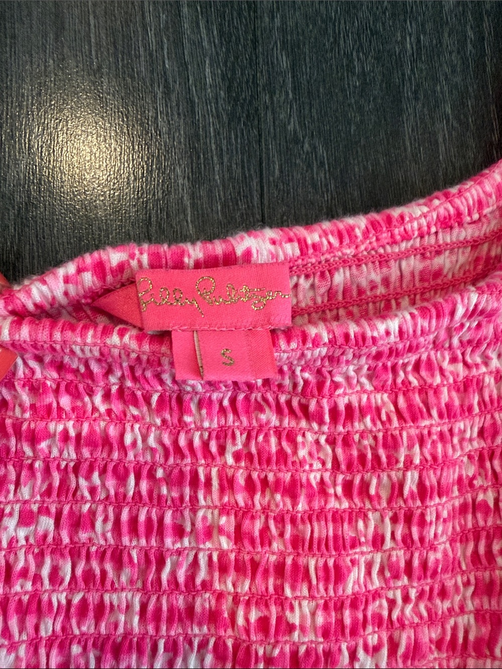 Lilly Pulitzer Hot Pink Floral Smocked Midi Dress - Picture 2 of 2
